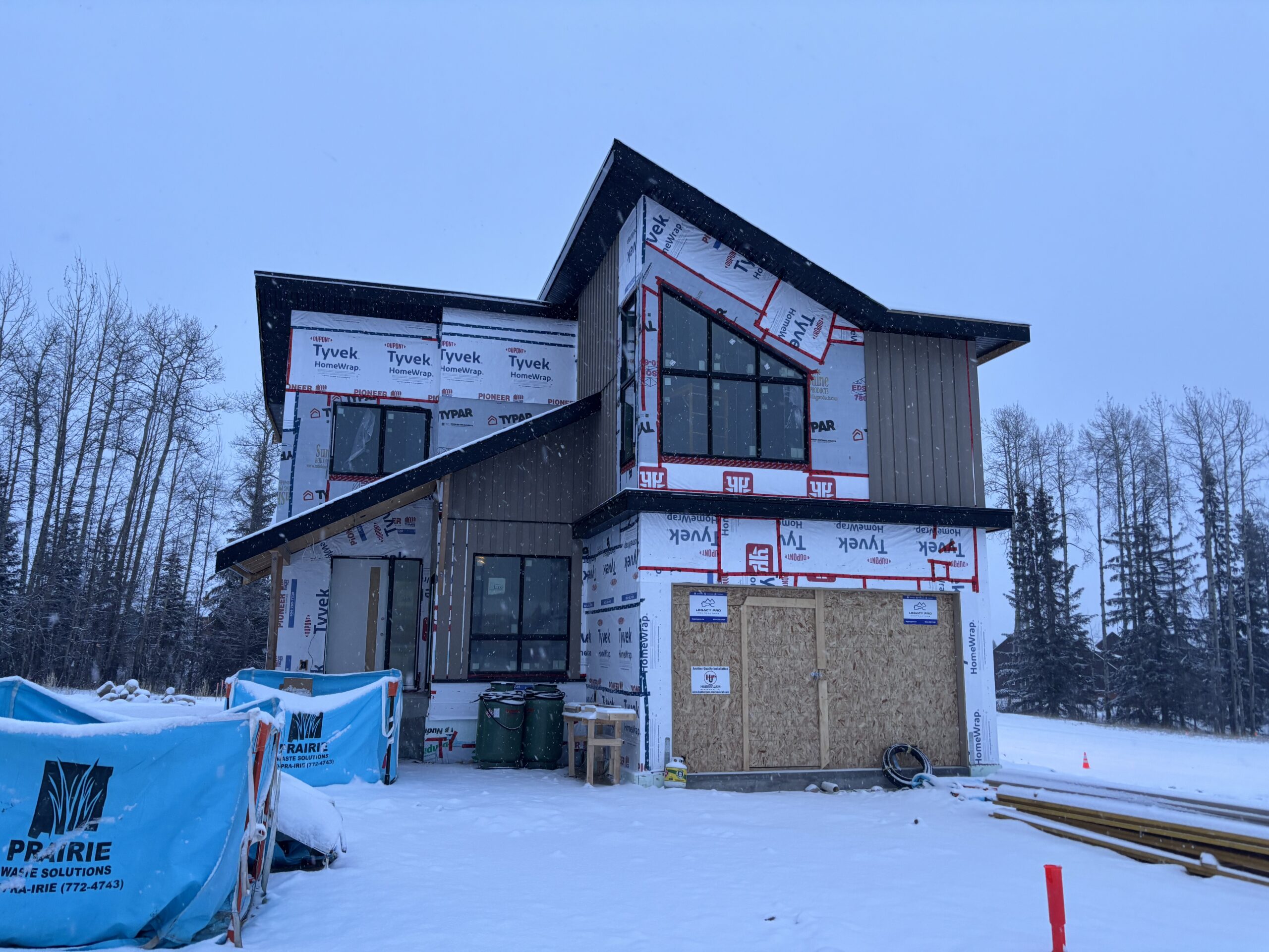 Modern residential exterior under construction